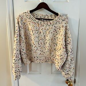 En Crème Multicolor Knit Cropped Sweater
